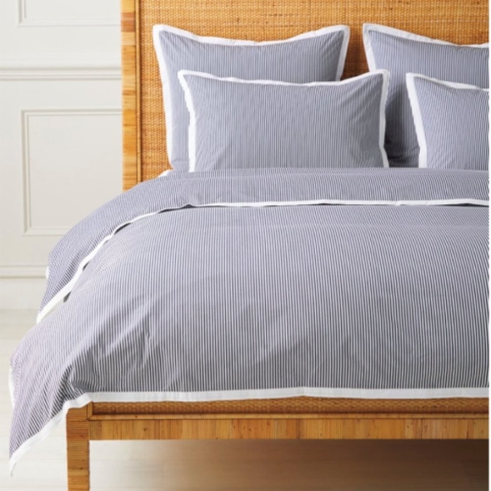 Serena & Lily (2) Twin Oxford Stripe Duvet + Shams